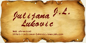 Julijana Luković vizit kartica